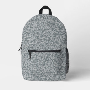 Grey Organic Stone Texture Seamless Pattern Printed Backpack