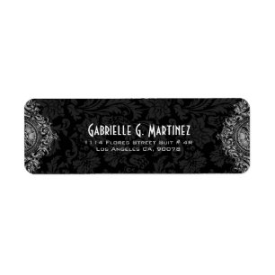 Grey Ornament & Black Floral Damask Pattern 2