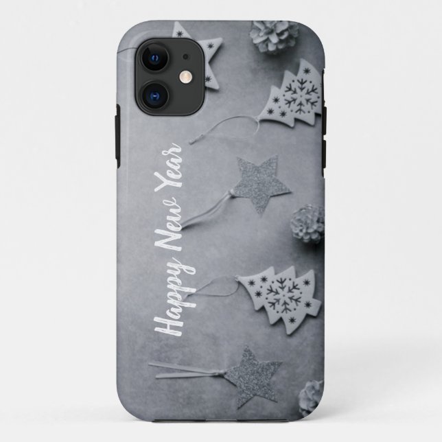Grey ornaments iPhone case (Back)