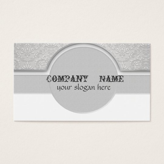 Grey Oval Elegant Business Cards