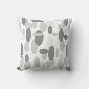 Grey Oval Shape Spots Pattern Cushion Pillow