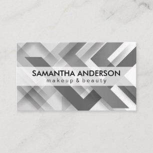 Grey Overlapping Geometric Lines  Business Card