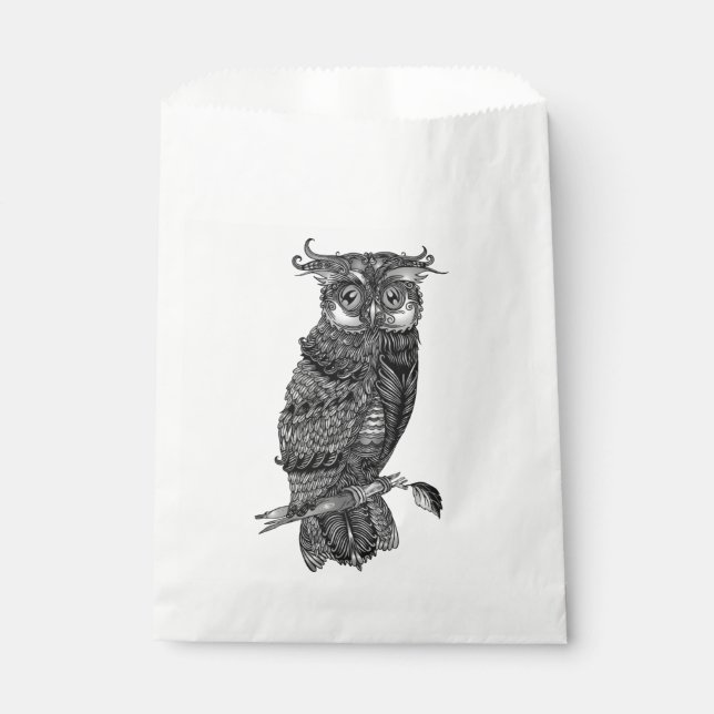 Grey Owl  Favour Bags (Front)