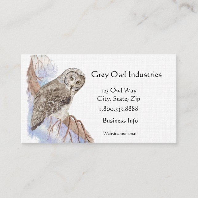 Grey Owl Industries Bird and Business Card (Front)