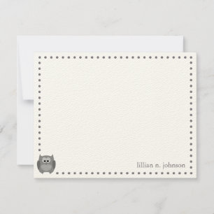 Grey Owl Personalised Note Card
