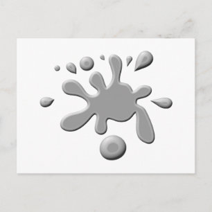 Grey Paint Splodge Postcard