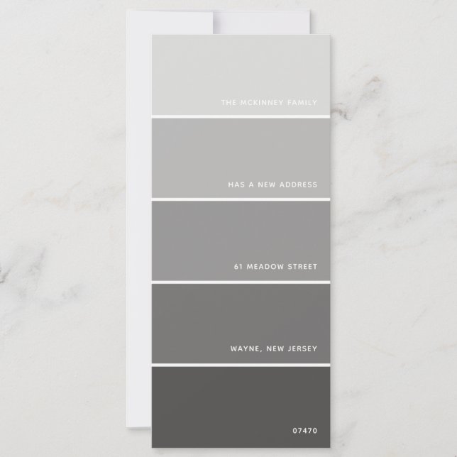 Grey Paint Swatch New Address Announcement (Front)