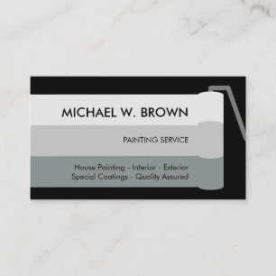 Grey Painter Paint Roll Interior Exterior Business Card