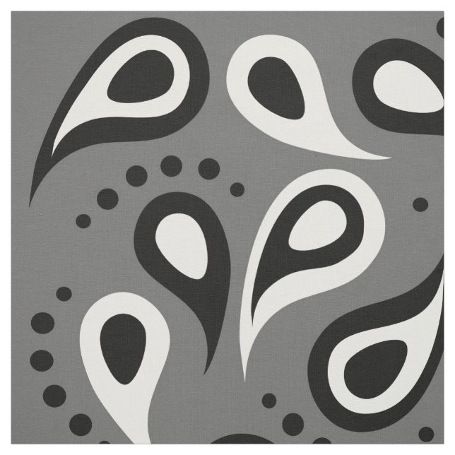 grey paisley fabric (Swatch)