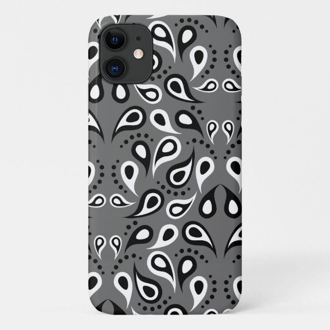 grey paisley phone case (Back)