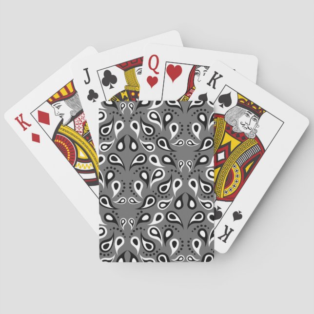 grey paisley playing cards poker (Back)