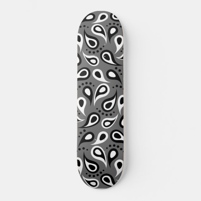 grey paisley skateboard (Front)