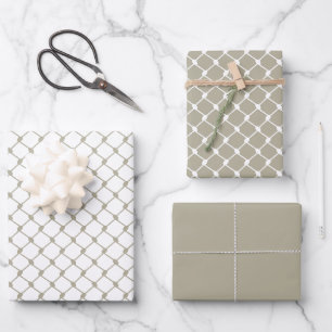 Grey Palestinian Keffiyeh Pattern Design Wrapping Paper Sheet