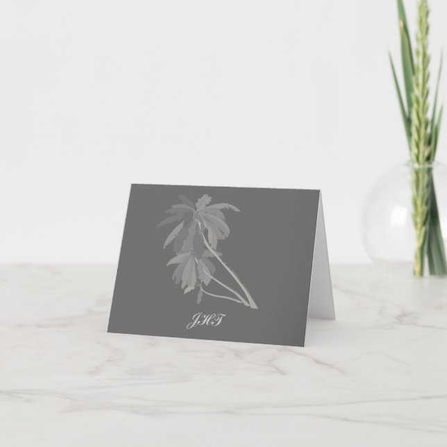 Grey Palms Personalised Note Cards H (Front)
