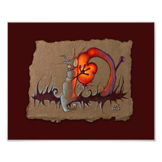 Grey Paper Sketch: Hugs, Red, Photo Print