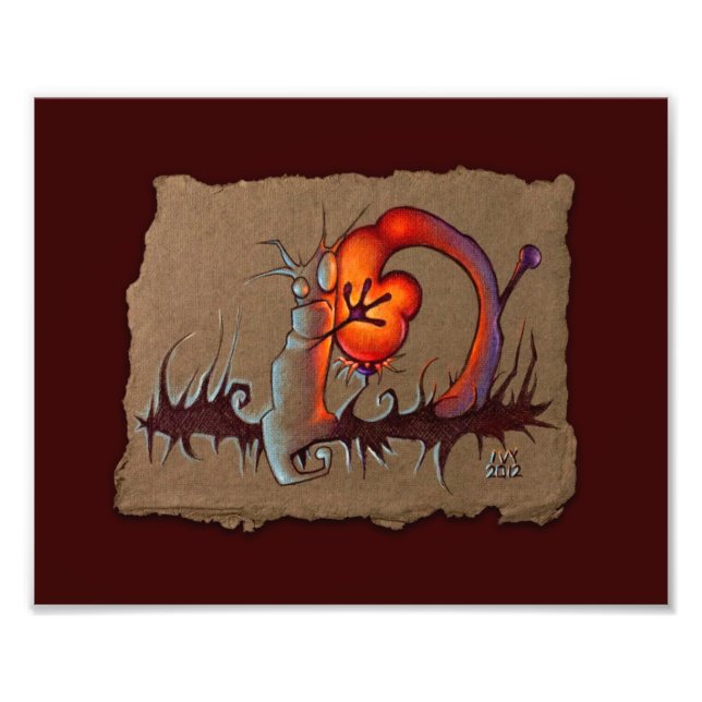 Grey Paper Sketch: Hugs, Red, Photo Print (Front)