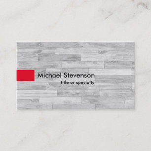 Grey Parquet Red Modern Unique Consultant Business Card