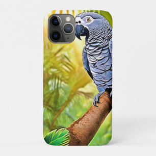 Grey Parrot Perch iPhone 11 Pro Case