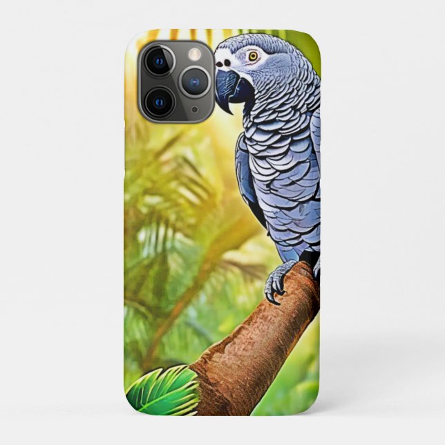 Grey Parrot Perch Case-Mate iPhone Case (Back)