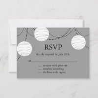 Grey Party Lanterns RSVP
