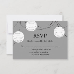 Grey Party Lanterns RSVP Card