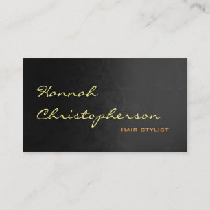 Grey Pattern Chic Handwriting Hair Stylist Business Card