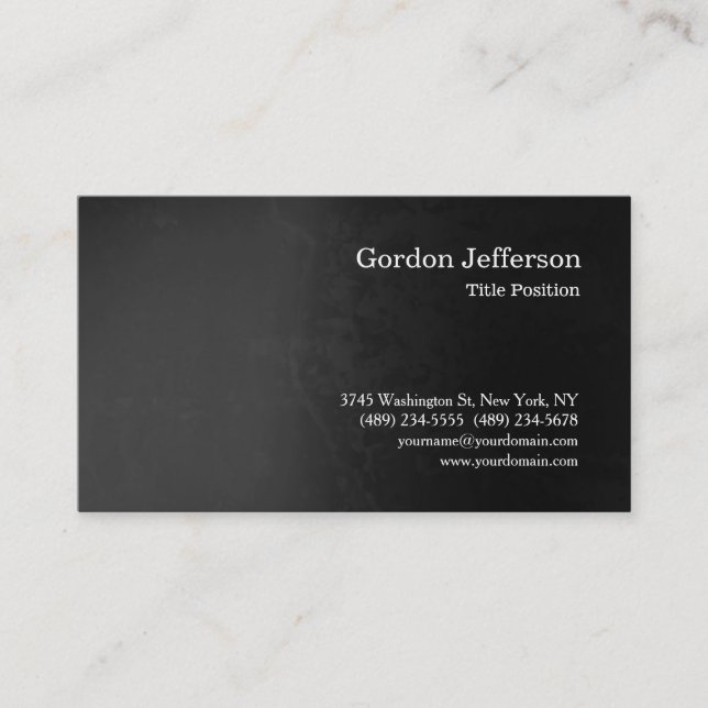 Grey Pattern Professional Simple Modern Plain Business Card (Front)