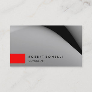 Grey Pattern Red Stripe Consultant Business Card