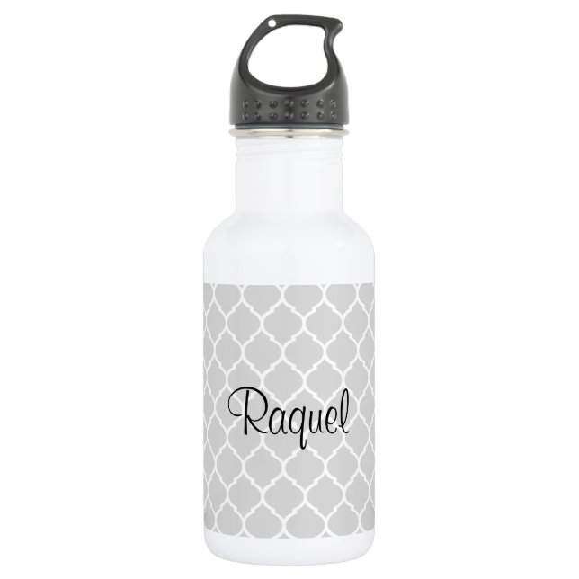 Grey Pattern Water Bottle (Front)