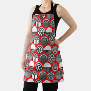 Grey Patterned Ovals  Apron