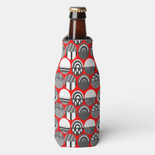 Grey Patterned Ovals  Bottle Cooler