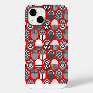 Grey Patterned Ovals  iPhone 14 Case