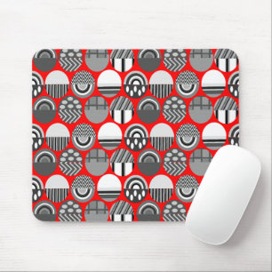 Grey Patterned Ovals Mouse Mat