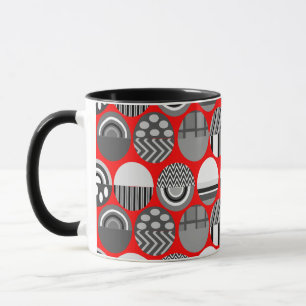 Grey Patterned Ovals  Mug
