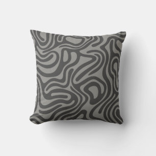 Grey  Patterns Abstract Throw Pillow