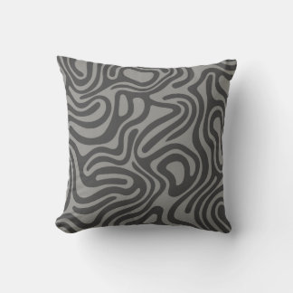 Grey Patterns Abstract Throw Pillow
