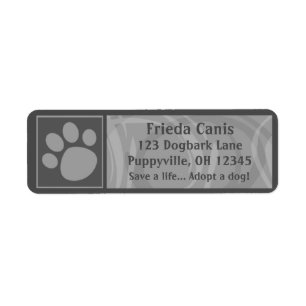 Grey Paw Print Address Labels