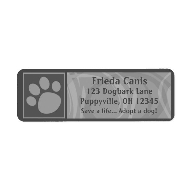 Grey Paw Print Address Labels (Front)