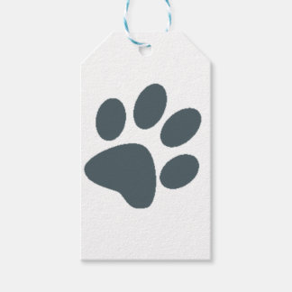 Grey Paw Print Gift Tags