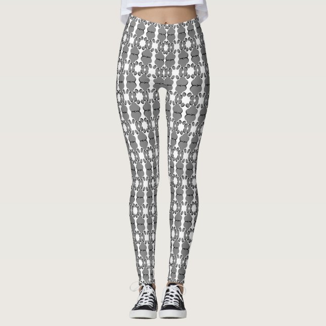 Grey Paw Print Leggings (Front)