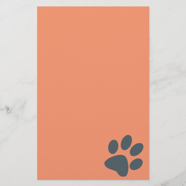 Grey Paw Print Stationery (Front)