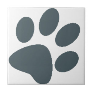 Grey Paw Print Tile