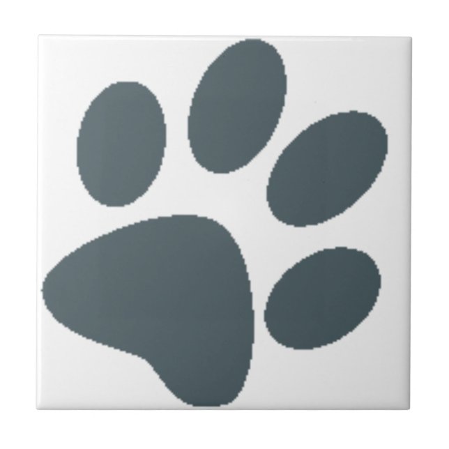 Grey Paw Print Tile (Front)