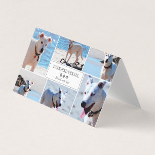 Grey Paw Prints - Photo Collage - Dog Kennel Business Card