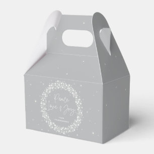 Grey Peace Love+Joy Christmas Sparkling Lights Favour Box
