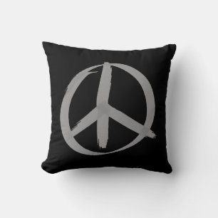 Grey Peace Sign Cushion