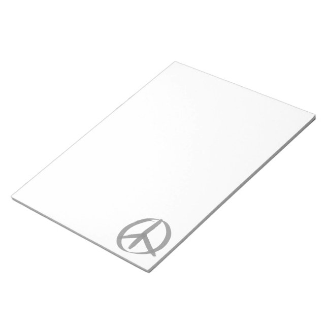 Grey Peace Sign Notepad (Angled)