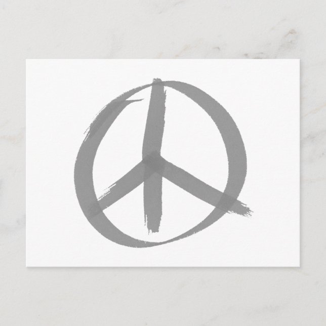 Grey Peace Sign Postcard (Front)