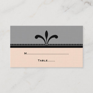Grey/Peach Fancy Art Deco Place Cards