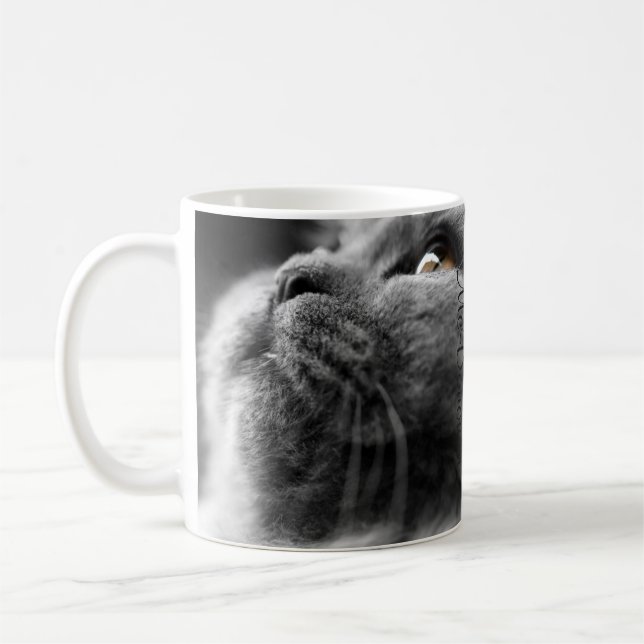Grey Persian Cat Coffee Mug (Left)